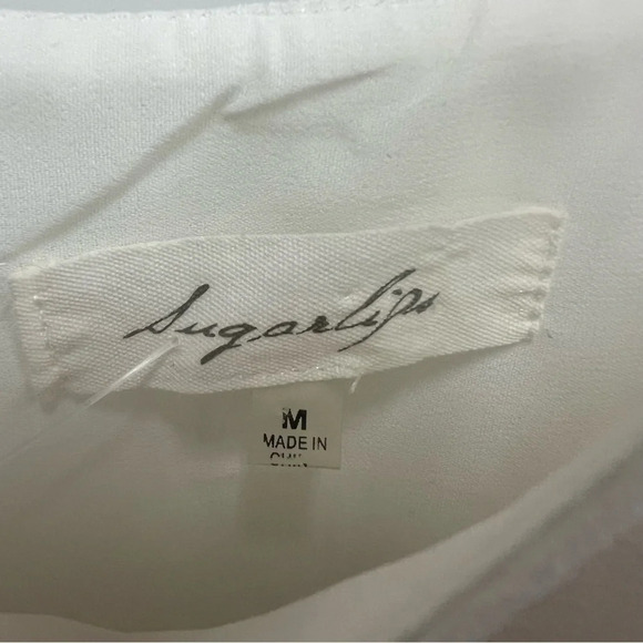 Sugarlips boho style eyelet lace spaghetti strap adjustable tank size medium - Picture 4 of 8